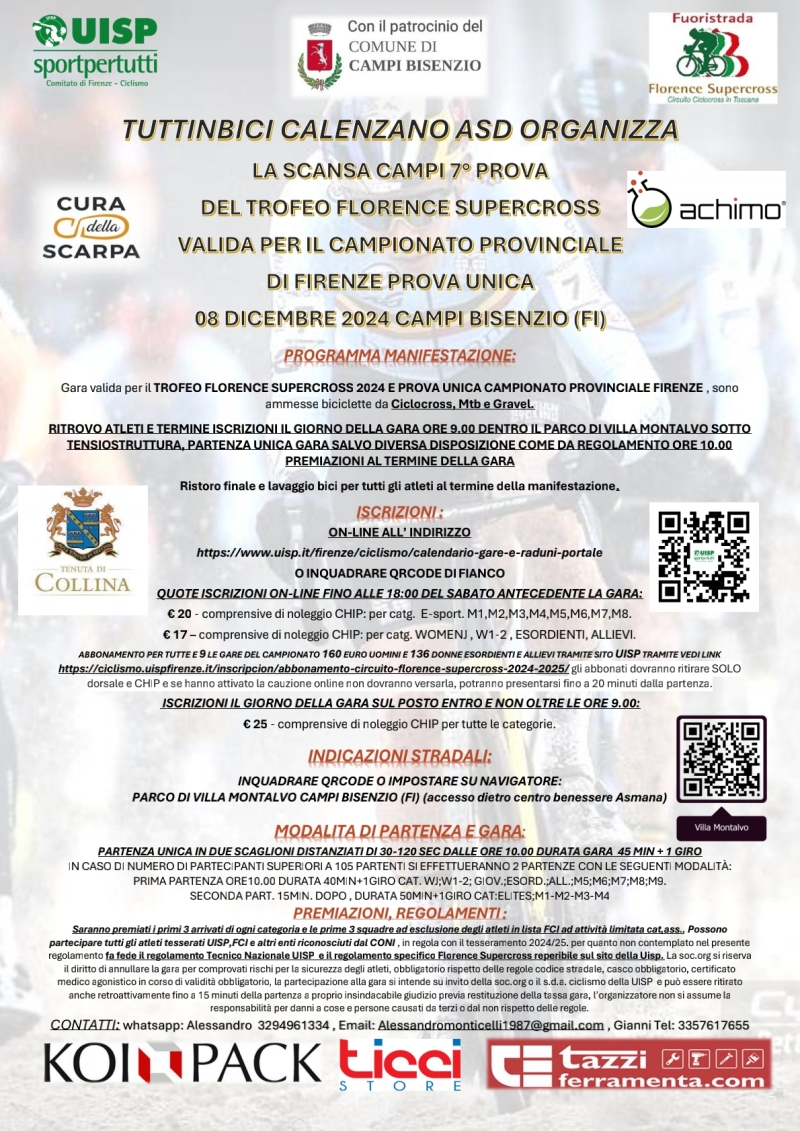 GARA 7 FLORENCE SUPERCROSS - LA SCANSACAMPI - P.U. CAMPIONATO PROVINCIALE FIRENZE-EMPOLI - Iscriviti