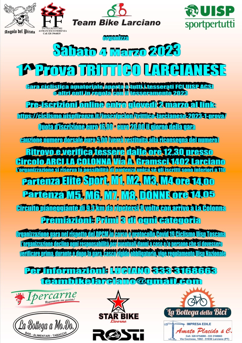 TRITTICO LARCIANESE 2023 1^PROVA - Iscriviti