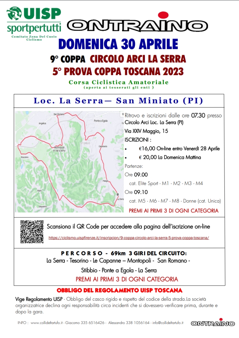 9^ COPPA CIRCOLO ARCI LA SERRA 5^ PROVA COPPA TOSCANA - Iscriviti