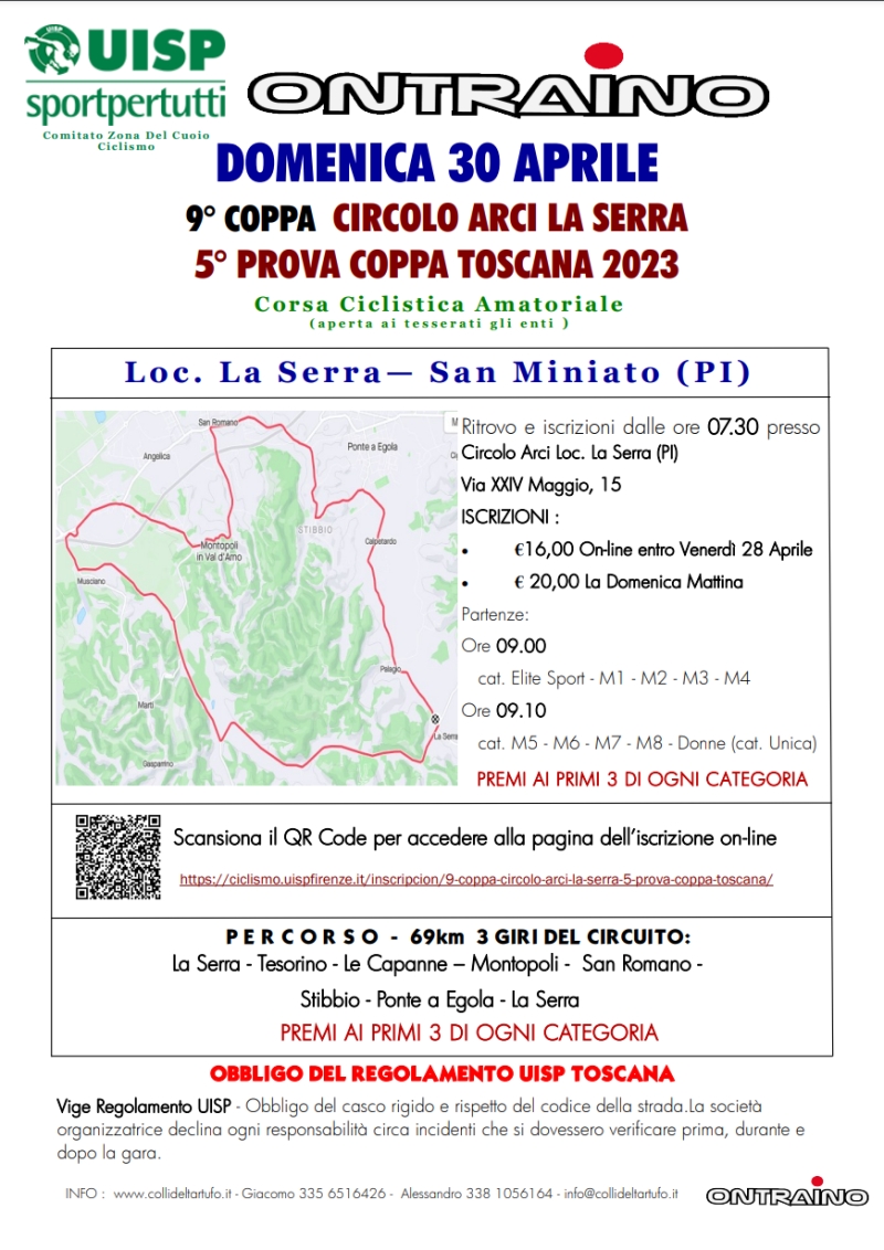 9^ COPPA CIRCOLO ARCI LA SERRA 5^ PROVA COPPA TOSCANA - Iscriviti